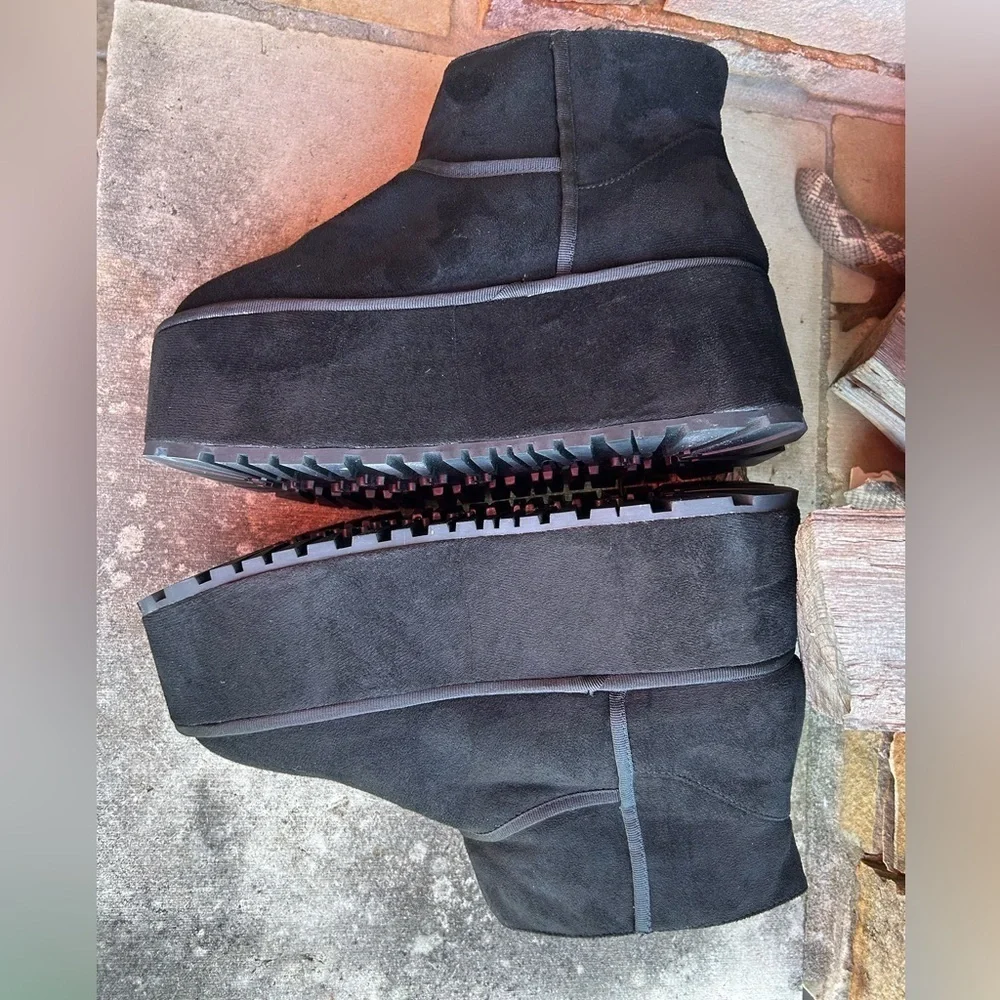 Black Chunky Platform Ankle‎ Sugar Thrillz Boots NWOB Sz-10M. O
